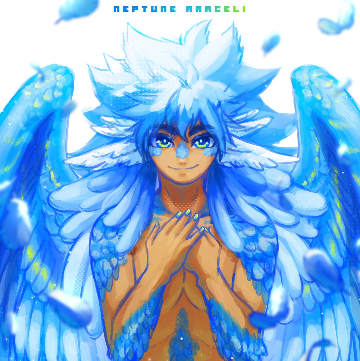 Some art of Neptune :3 (Sora's sibling) 💙🫧
I keep messin around and adding little changes to their design, but i'm still struggling with making an outfit for em :0 

#stickman #StickFigure #オリ棒 #火柴人