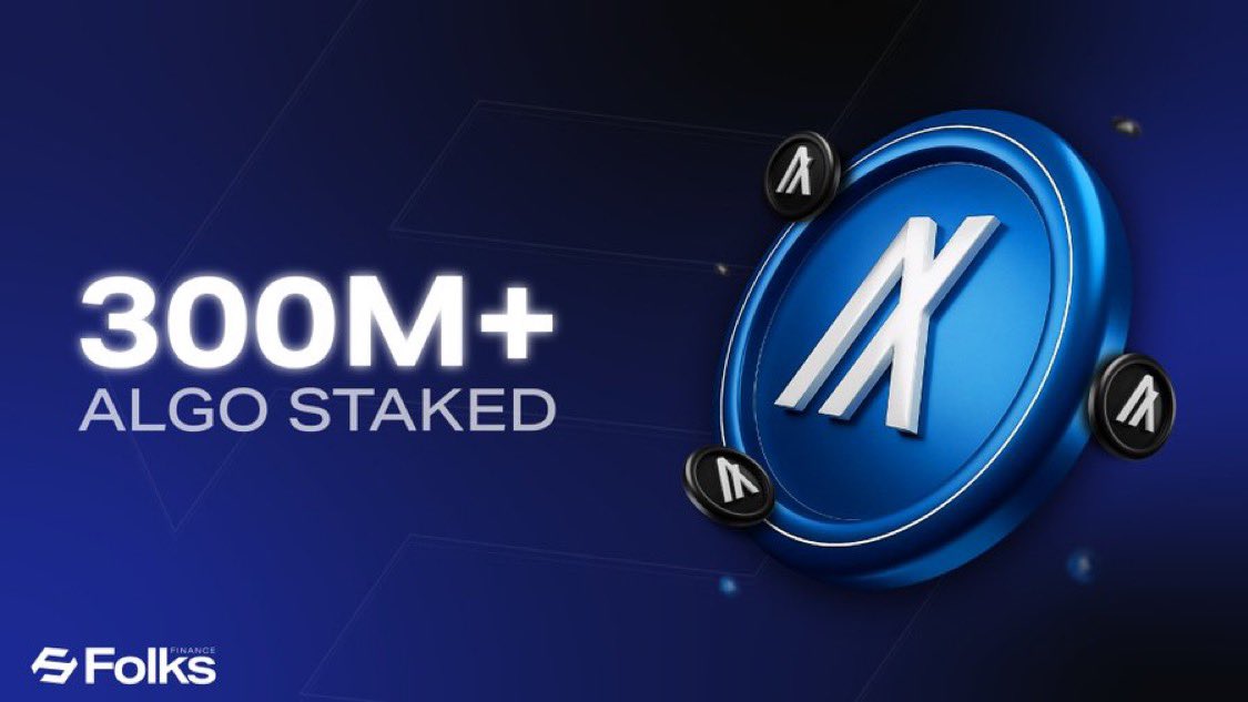 Every ALGO staked through xALGO directly strengthens Algorand and boosts your own rewards. 

Today <a href="/FolksFinance/">Folks Finance</a> crossed a massive milestone: over 300 million ALGO staked as xALGO. This isn’t just a vanity metric it’s real proof of trust. 

The community believes in Algorand’s