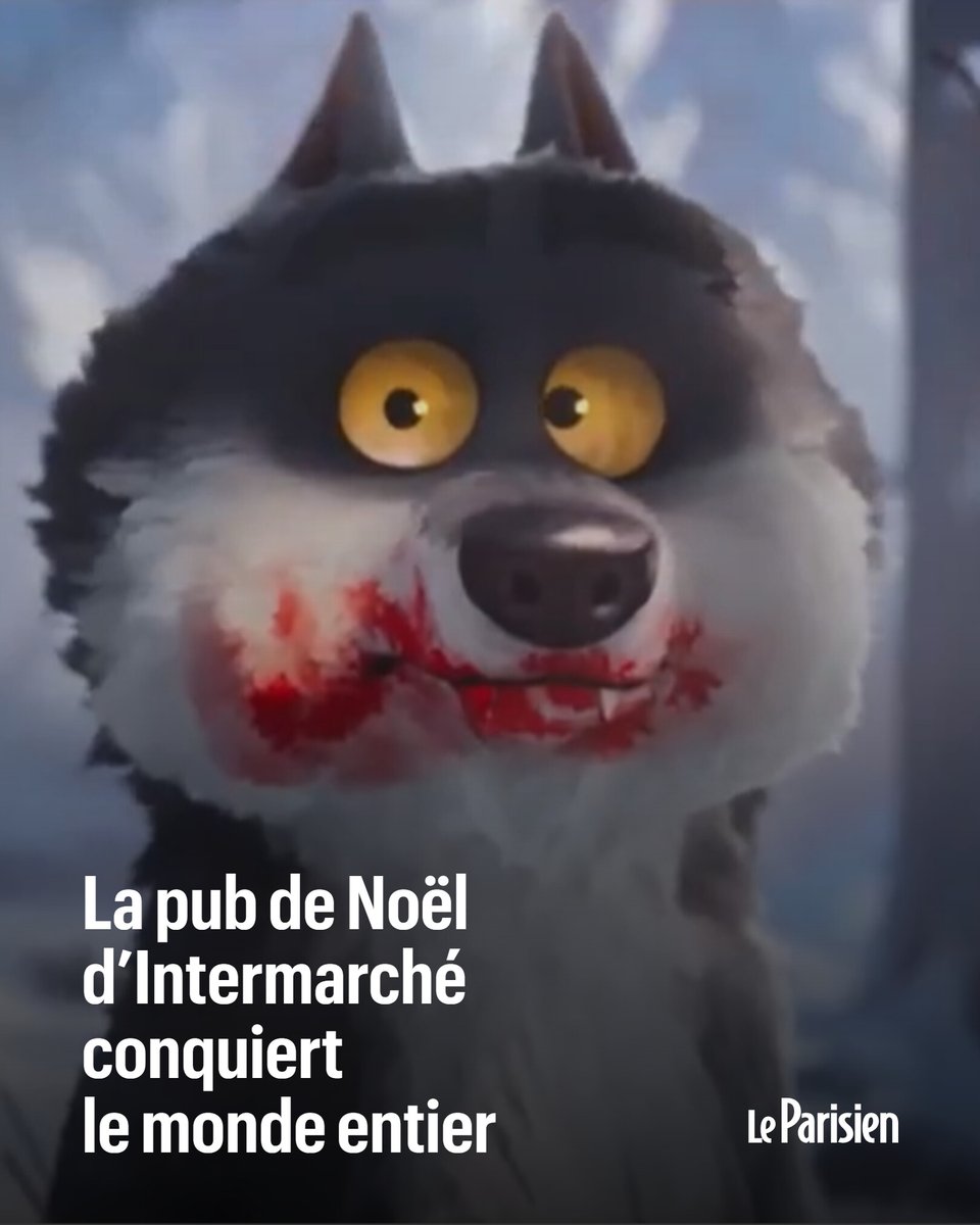 le_Parisien's tweet image. C’est l’histoire d’un loup devenu végétarien… qui ravit Internet, bien au-delà de la France. 

Intermarché a de nouveau frappé fort avec sa pub de Noël qui comptabilise déjà des millions de vues ➡️ l.leparisien.fr/r7Gr