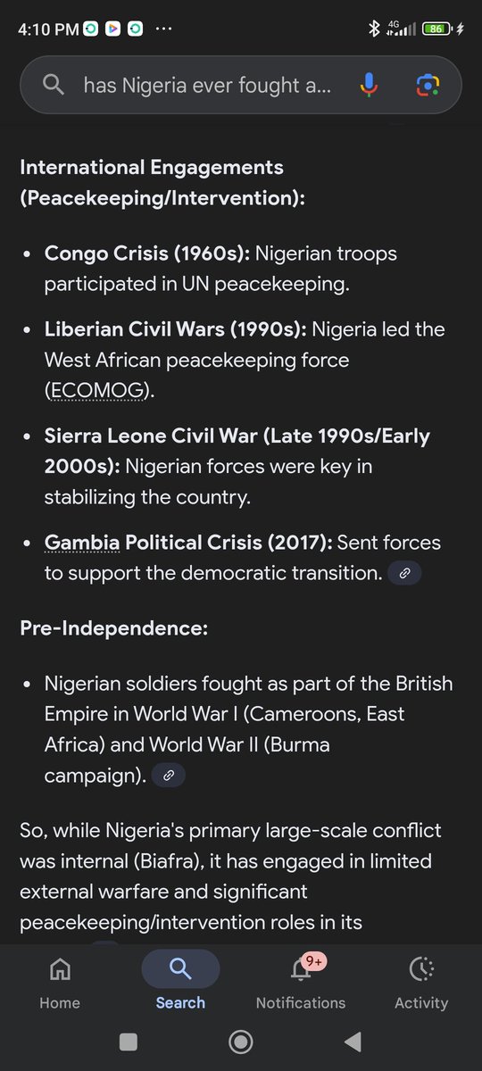 niftycraftmc's tweet photo. @bigsamofdelta @MikaelCBernard You really need to read before spewing rubbish. Abeg they need to bring back history to our school. Nigeria has never lost any war/conflict. Nigeria has led peace keeping effort all over Africa with overwhelming victory. https://t.co/9y3tr2yUJ6