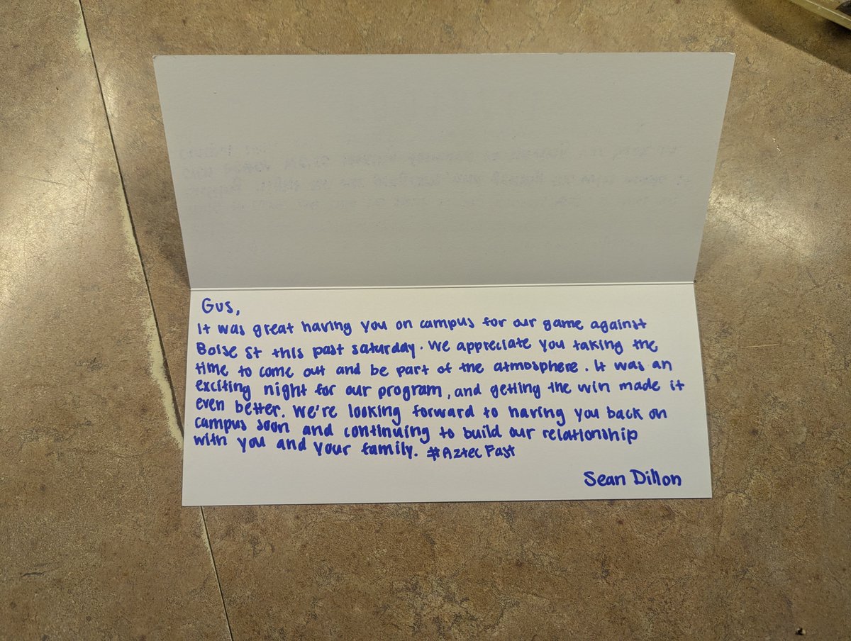 🏈 Thanks for the kind words <a href="/SeanDillonSDSU/">Sean Dillon</a> and <a href="/AztecFB/">San Diego State Football</a>. Excited to continue building. Looking forward to returning soon. #AztecFast #Work