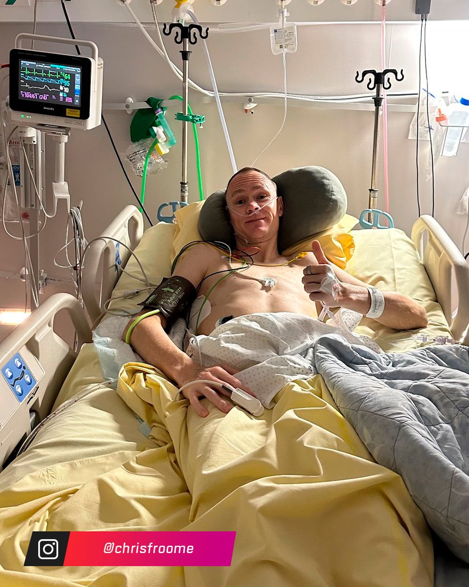Le 127ème séjour à l'hôpital de Christopher Froome, pour une 127ème photo, toujours la même.