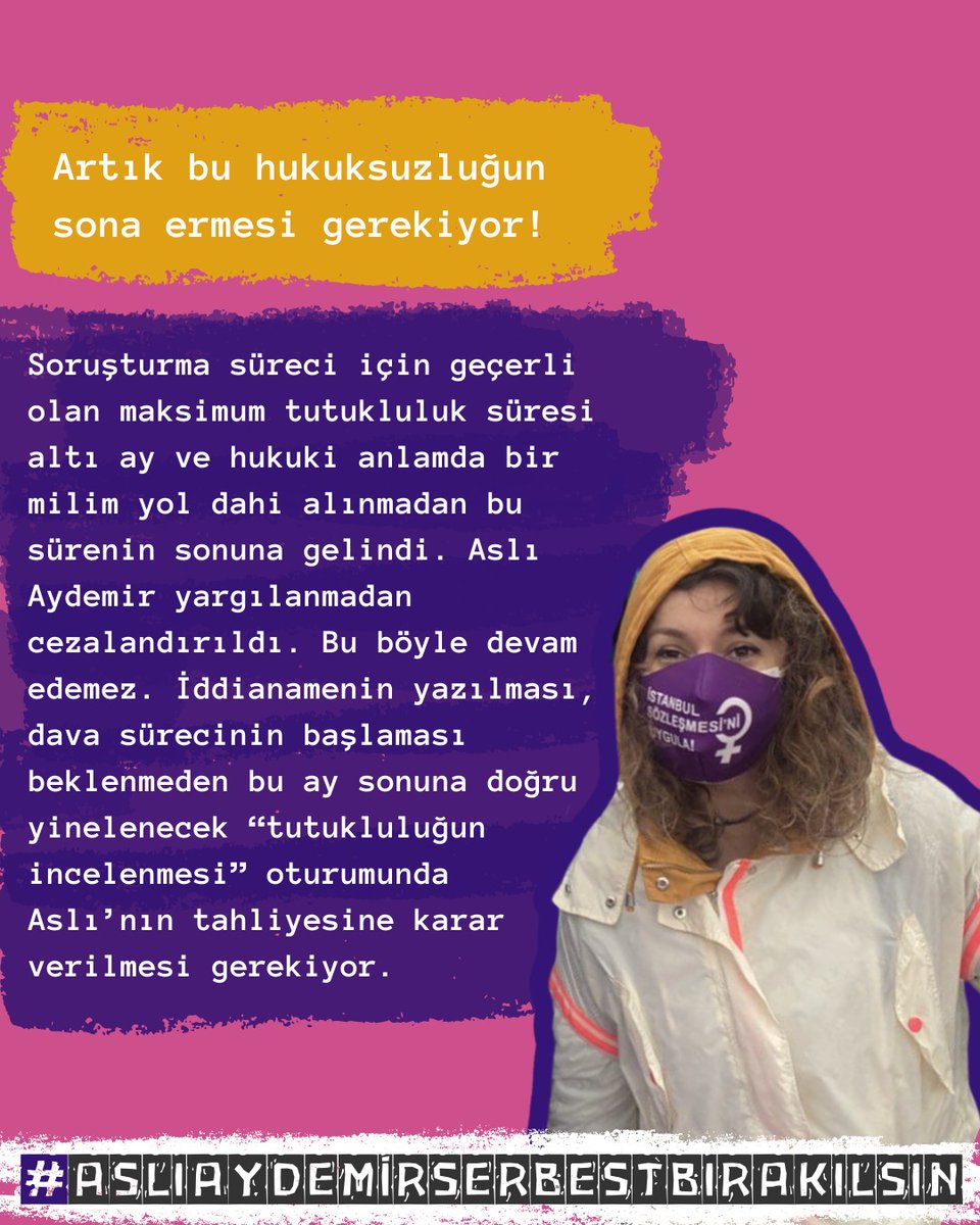 Üyemiz, dostumuz Aslı Aydemir tam 160 gündür haksız yere tutuklu!
##AslıAydemirSerbestBırakılsın