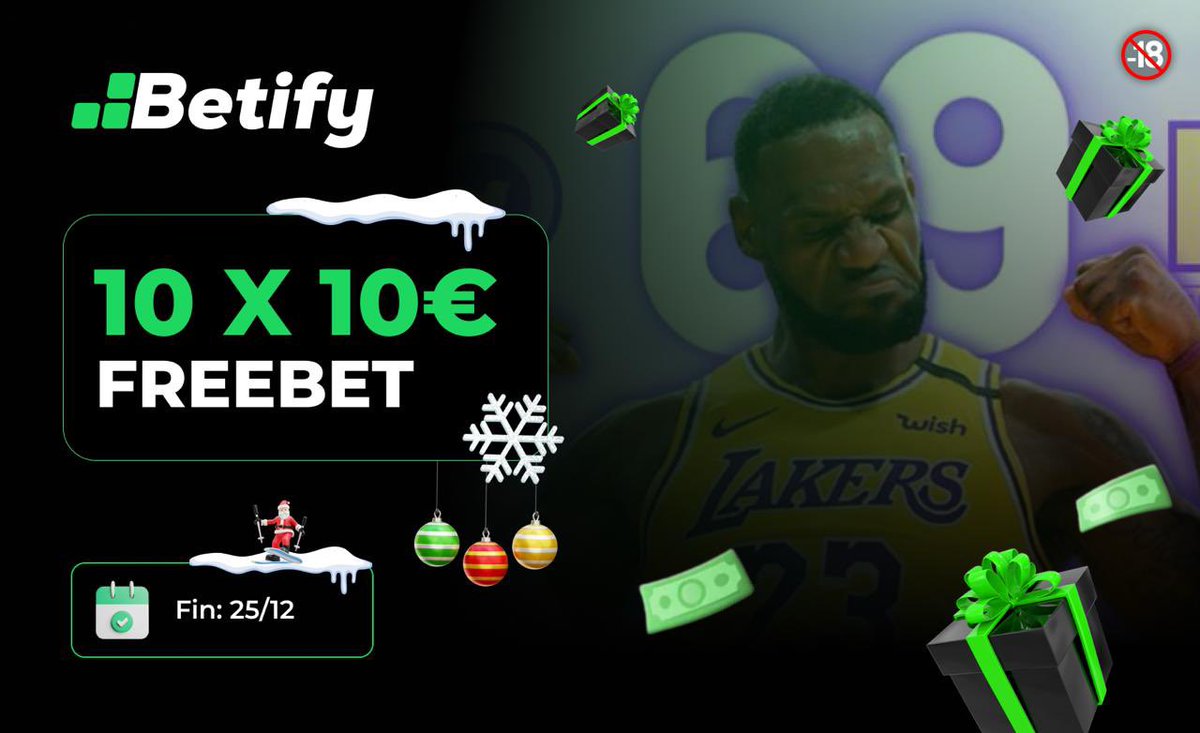 #Concours Noël x Betify 🎅 

100€ DE FREEBETS à gagner
10€ pour 10 personnes 🎁 

♻️RT le Tweet
📩FOLLOW <a href="/theo69prono/">TheoProno 💸</a> 
💬COMMENTE ton pseudo Betify (affiliés)

Deviens affilié en t’inscrivant DEPUIS CE LIEN pour participer, 50% du 1er dépôt en freebet⬇️

taap.it/theoXbetify