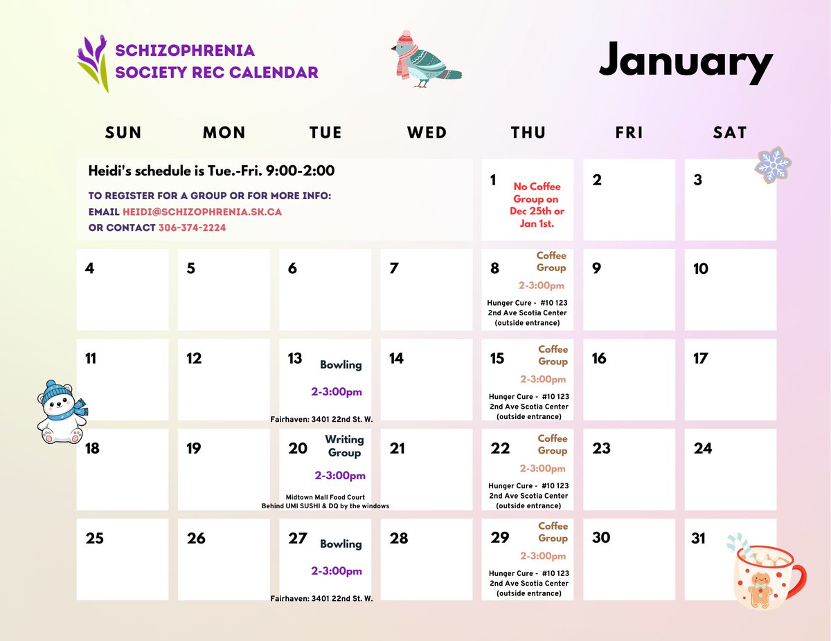 Schizophrenia Society of Saskatchewan tweet media
