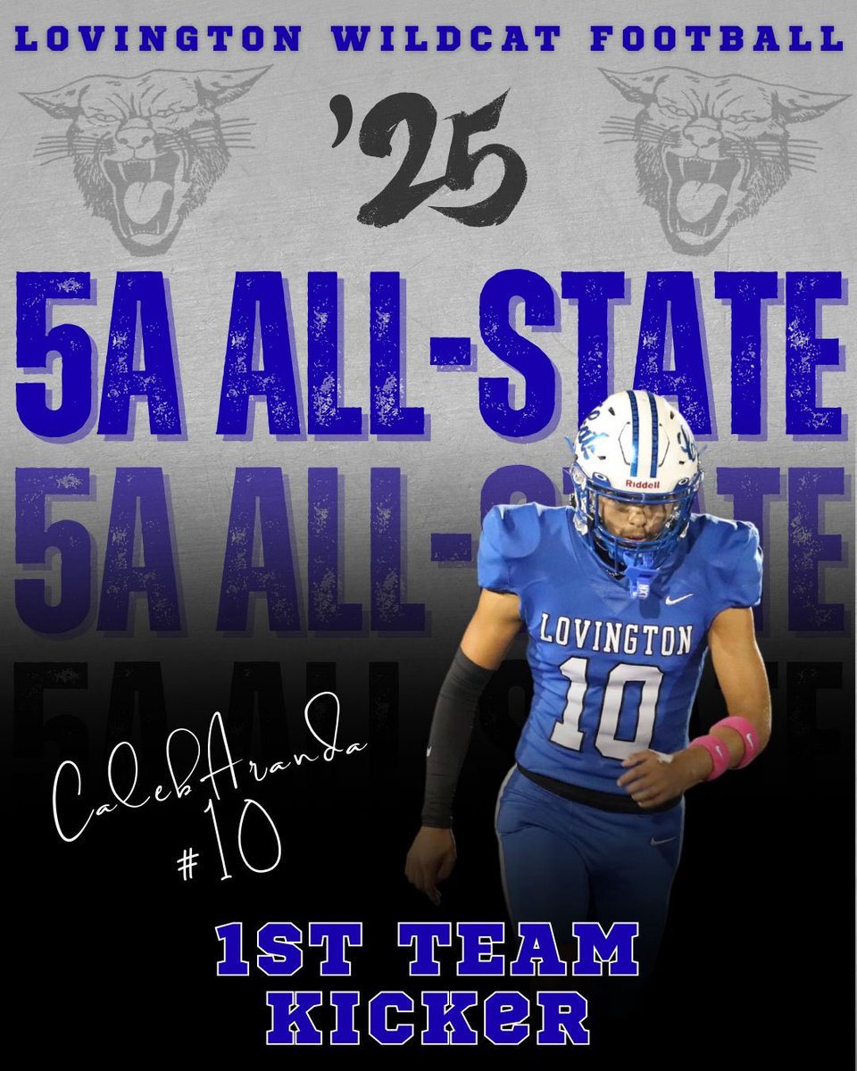 CalebAranda8's tweet image. I am beyond blessed to receive 1st team all state Kicker!! Ending my season with a total of 6 awards, Pre season All state Kicker, all area kicker, All area punter, 1st team all district kicker, 2nd team all district punter, and 1st team all state kicker!! I also broke 2 school…
