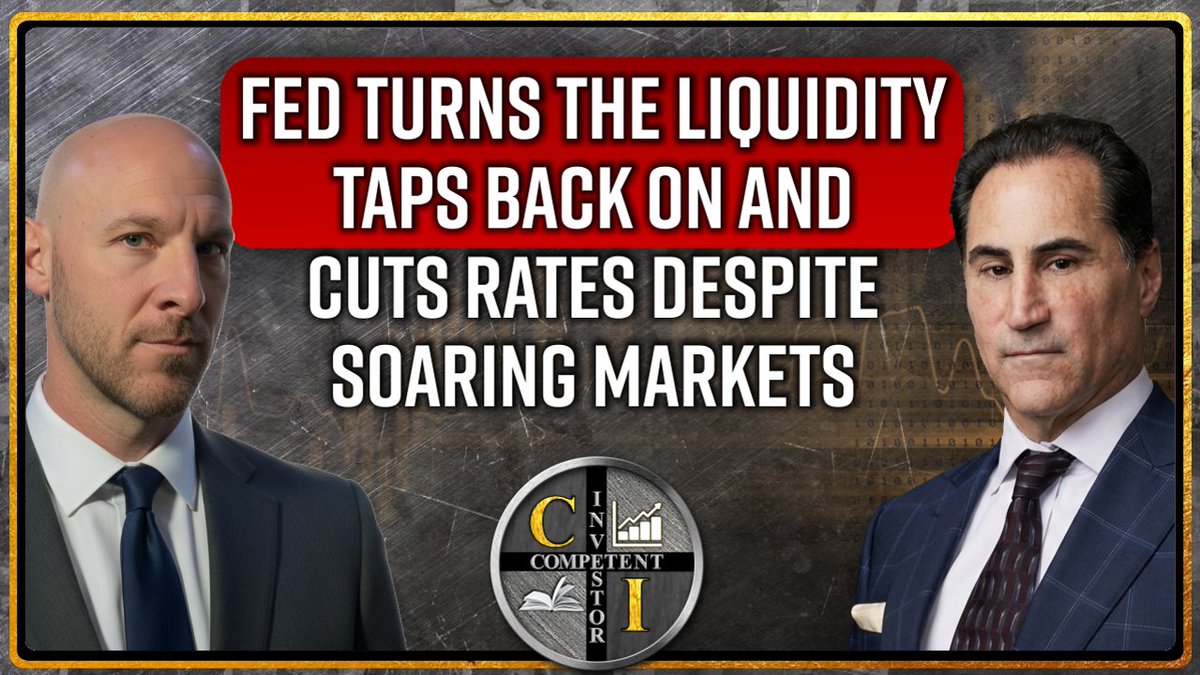 competentinv's tweet photo. Michael Pento: Fed Turns the Liquidity Taps Back On and Cuts Rates Despite Soaring Markets
https://t.co/G1a5S1DWw4
@michaelpento #Gold #Silver #FederalReserve #RateCutsFederalReserve #MonetaryPolicy #AssetBubbles #DebtBubble #Stagflation #DeflationaryEvent #GoldReserves #CentralBanks #GoldMiners #LiquidityCrunch #PreciousMetals #CreditCrisis #EconomicApocalypse #PentoPortfolioStrategies #CompetentInvestor