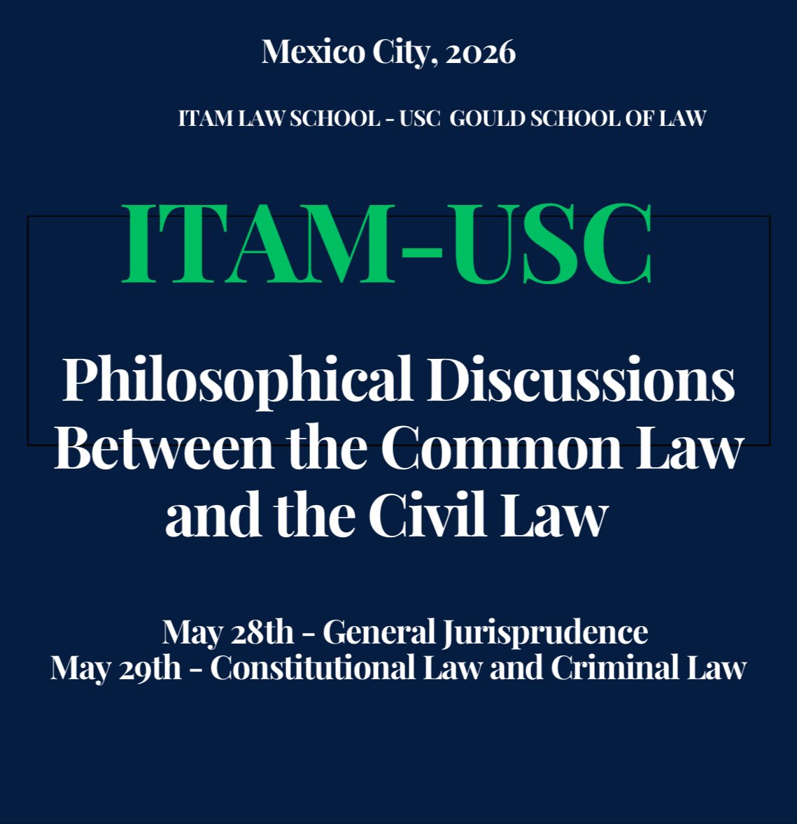 Ya puedo adelantarles parte del lineup para nuestro seminario: Alma Diamond (Michigan), Brian Leiter (Chicago) Sebastián Lewis ( Surrey), Thomas Adams (Oxford), Marcela Prieto (USC), Stephanie Barclay (Georgetown), Ekow Yankah (Michigan) y Chris Lewis (Harvard). Todos viajan 🇲🇽