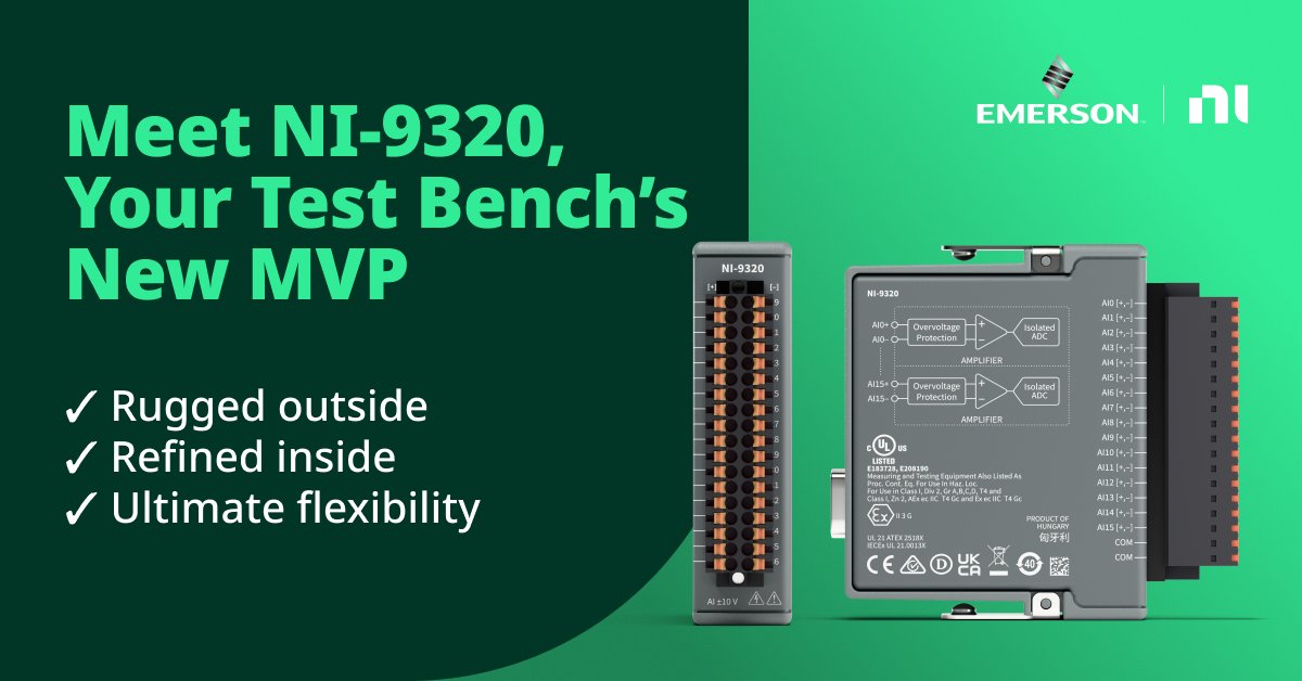Introducing the NI-9320. ✓ This 16-channel simultaneous analog