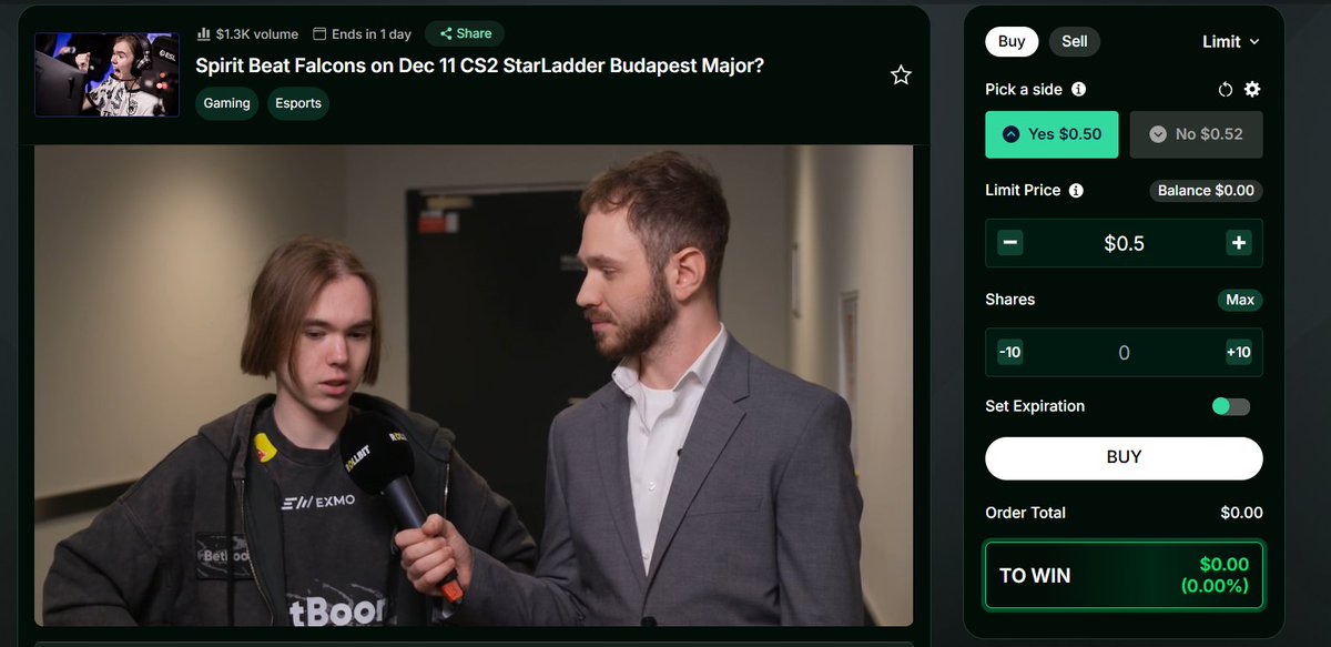 0xMichiya's tweet photo. Spirit vs Falcons Dec 11 CS2 Starladder!
Watching AND predicting? You can do both live on https://t.co/0ecZW11Csh 👀
No need for YouTube or other platforms Forkast lets you watch the elimination round and beat the market in real-time.

Join us now at @Forkast 
#FORKAST #CSGO2 https://t.co/dV5qm60BLN