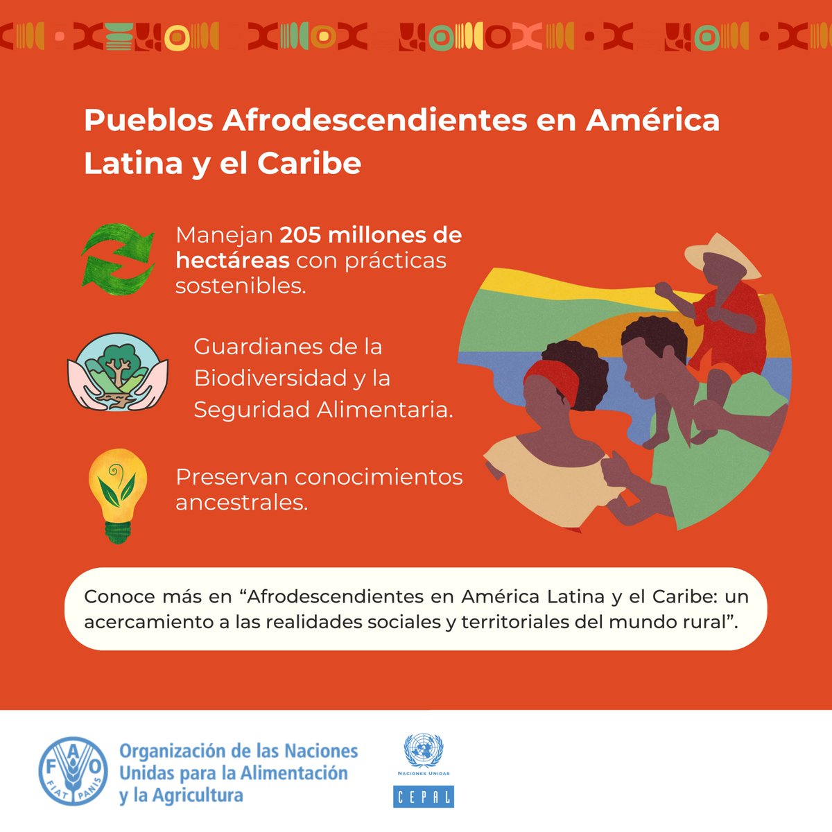 FAOAmericas's tweet image. Los #Afrodescendientes preservan conocimientos ancestrales claves para: 
🌱 Mitigar la crisis climática
🌍 Proteger la biodiversidad
🍲 Asegurar alimentos con prácticas tradicionales
📖 Descubre más 👉doi.org/10.4060/cd4853…
