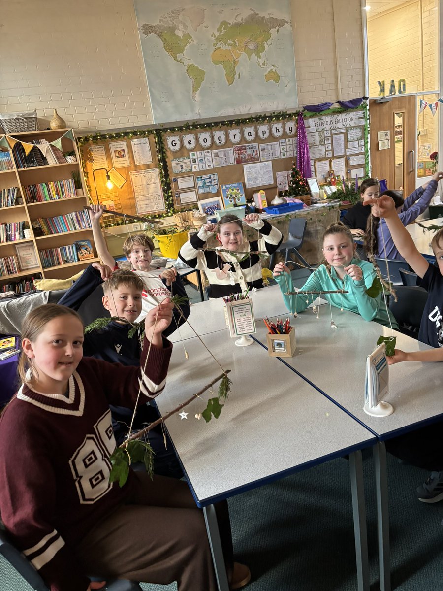 stjosephskly's tweet photo. Oak class completed their natural hanging decorations today! Lots of resilience, peer support and creativity shown this afternoon and the end results are amazing! #SJKoutdoorlearning #OakClass https://t.co/n3WHUaW1Zl