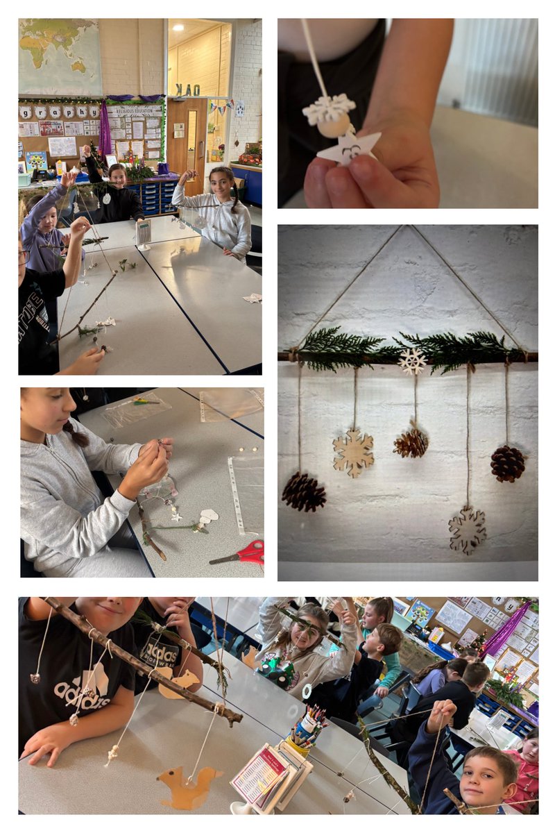 stjosephskly's tweet photo. Oak class completed their natural hanging decorations today! Lots of resilience, peer support and creativity shown this afternoon and the end results are amazing! #SJKoutdoorlearning #OakClass https://t.co/n3WHUaW1Zl