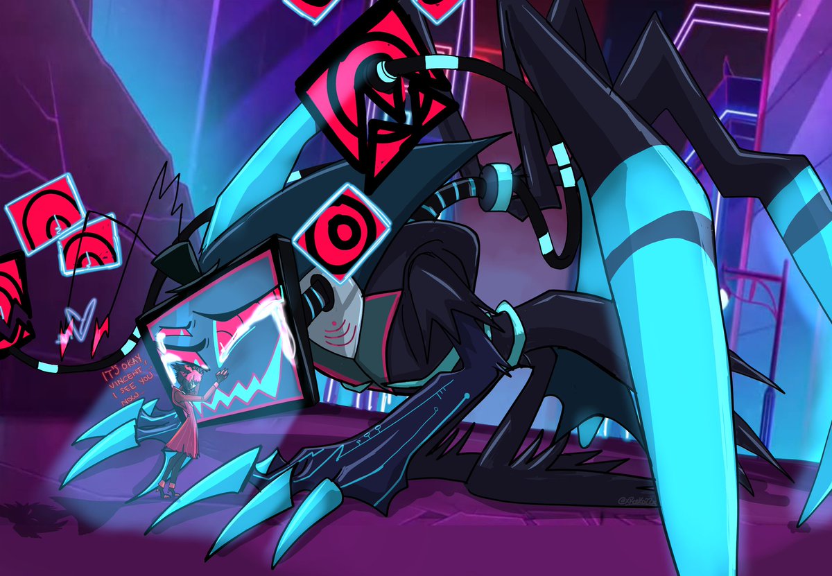 #radiostatic #voxal #alastor #vox 
'It's okay Vincent, I see you now...'

Just wanted to do something with Vox Kaiju/Most Powerful Demon Form, since I'm sure it was Vincent all the time wanting to make Alastor to tell him he still cared or at least he respected him again—