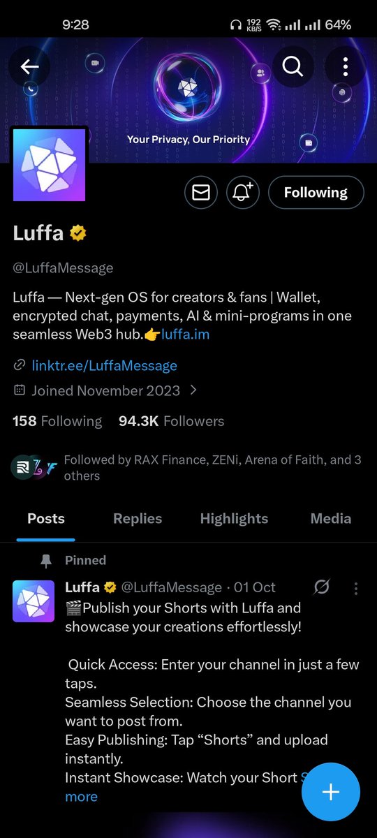 mdabdullah8199's tweet photo. @RaxFinance @LuffaMessage @metyacom @nextmate_fun @Deluthium @umycomofficial @Drama3Social @Pvnk247 https://t.co/uH9mLrkqrn