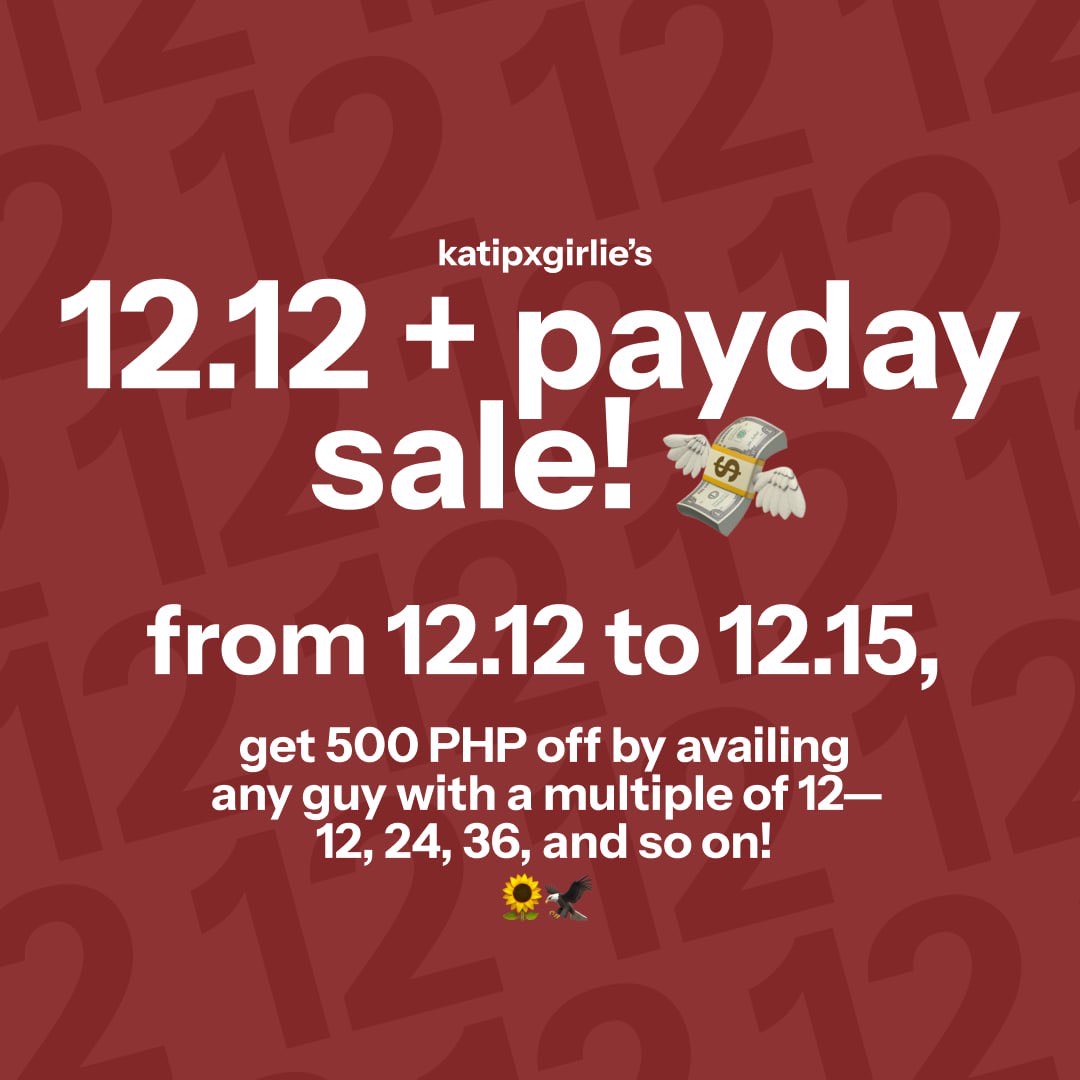 katipxgirlie's tweet photo. ⏰ 12.12 SALE ⏰

dropping this a bit in advance 📣 dm me for the catalogue details and grab your favorite guy(s) this weekend 🤑 https://t.co/176GuFXSKX