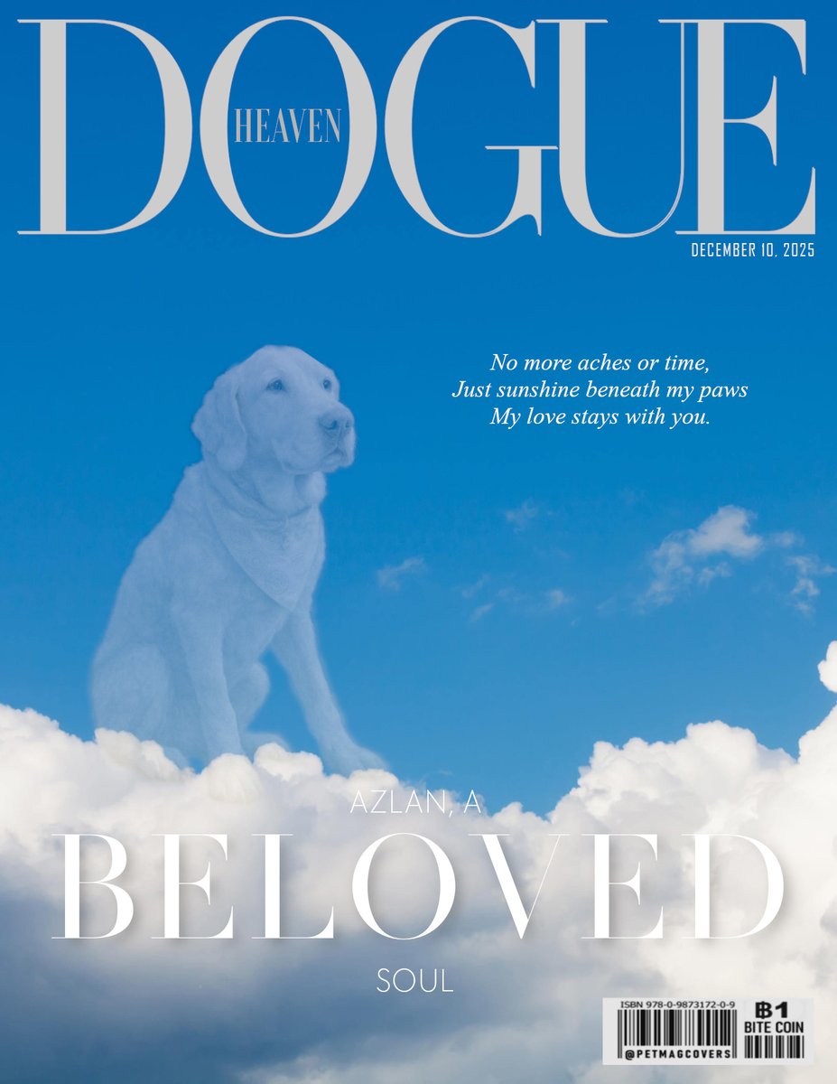 PetMagCovers's tweet photo. I’m so sorry you lost your sweet Azlan ( @Beata_Azlan ). Thank you for sharing him with us all these years.

Azlan’s love was a gift that will stay with us forever.  
Until we meet again Azzy.

#DOGUE #OTRB #Dogs #DogsOfTwitter https://t.co/RzlUaVGfaI