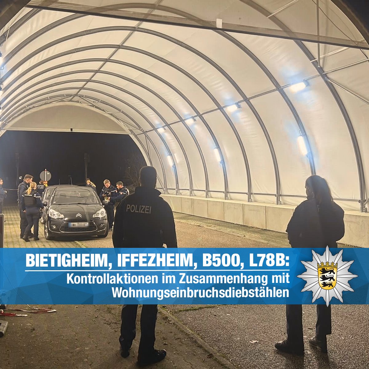 #Bietigheim, #Iffezheim, B500, L78b - Zur Eindämmung von Wohnungseinbruchsdiebstählen und um Tatverdächtigen auf die Spur zu kommen wurden unter der Federführung des Polizeireviers Rastatt mehrere Schwerpunktkontrollaktionen durchgeführt.

🔗presseportal.de/blaulicht/pm/1…