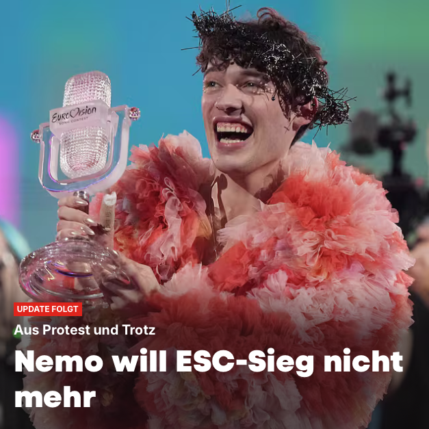pemunator's tweet photo. und wir wollen #nemo nicht mehr… #ESC https://t.co/kUZkS2Iu6D