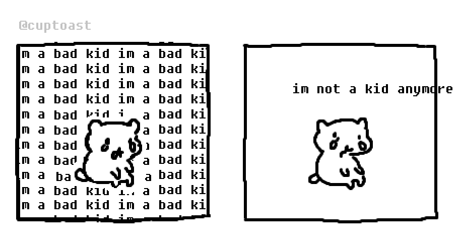 Otterrant's tweet photo. I didnt quote the artist  because i dont want to vent on their post.

I genuinely dont know what happened, everything was fine. Hell i was finally getting a break, but every "break," every time im not grinding myself to the bone, every time i have by myself, turns to this https://t.co/ENCqujTVmN