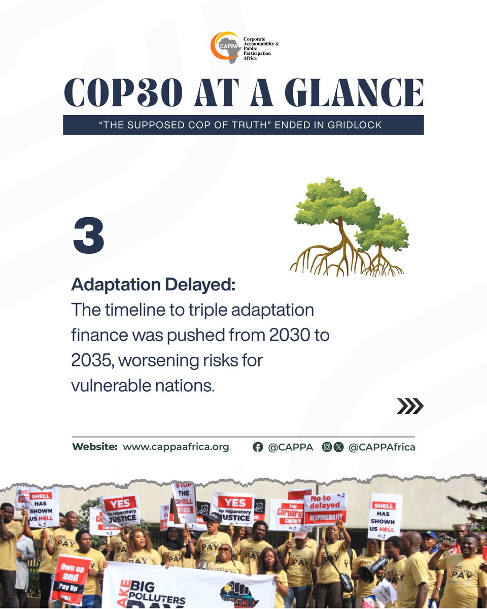 CAPPAfrica's tweet photo. Did you miss #COP30?  

Here’s a visual roundup of the major outcomes. 
The acclaimed 'COP of Truth' wasn’t different after all. https://t.co/4rOyDoKDZW