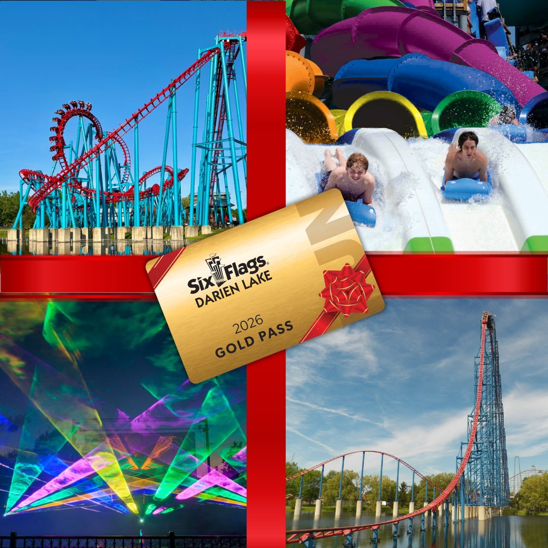 🎅 Forget socks, give screams, splashes &amp; smiles instead! 🎢💦 A 2026 Gold Season Pass is the gift that keeps the fun going all year long, and it’s just $75! 🎁✨

Unlimited visits, endless memories 👉 bit.ly/4pQdH43 

#SixFlagsDarienLake #BuffaloNY #ThrillSeekers