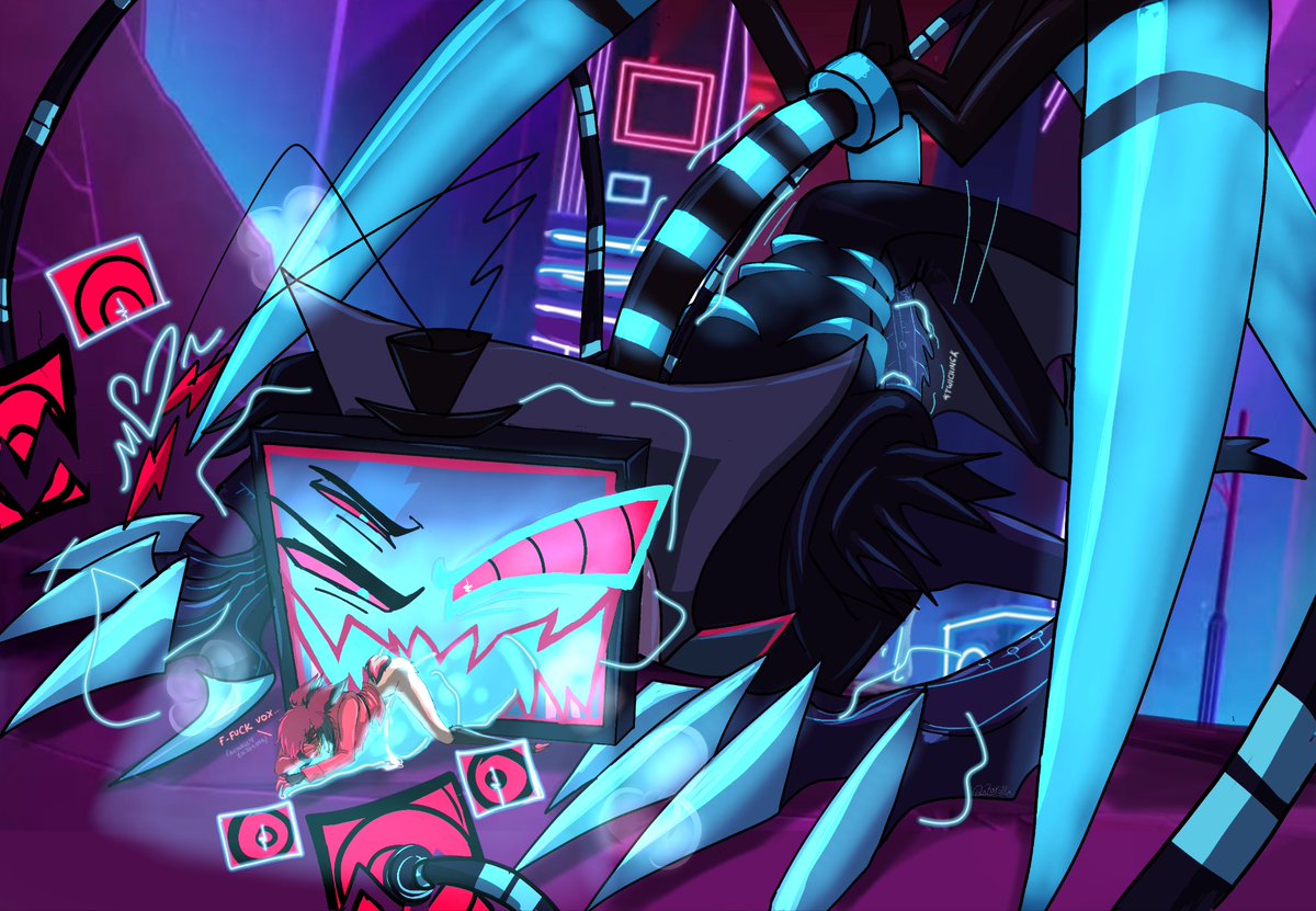 #radiostatic #voxal #alastor #vox 
"What if-"

Coming from this: 

x.com/i/status/19991…

I still wanted to do something just a little more spicy with Vox Kaiju/Most Powerful Demon Form. I regret nothing.