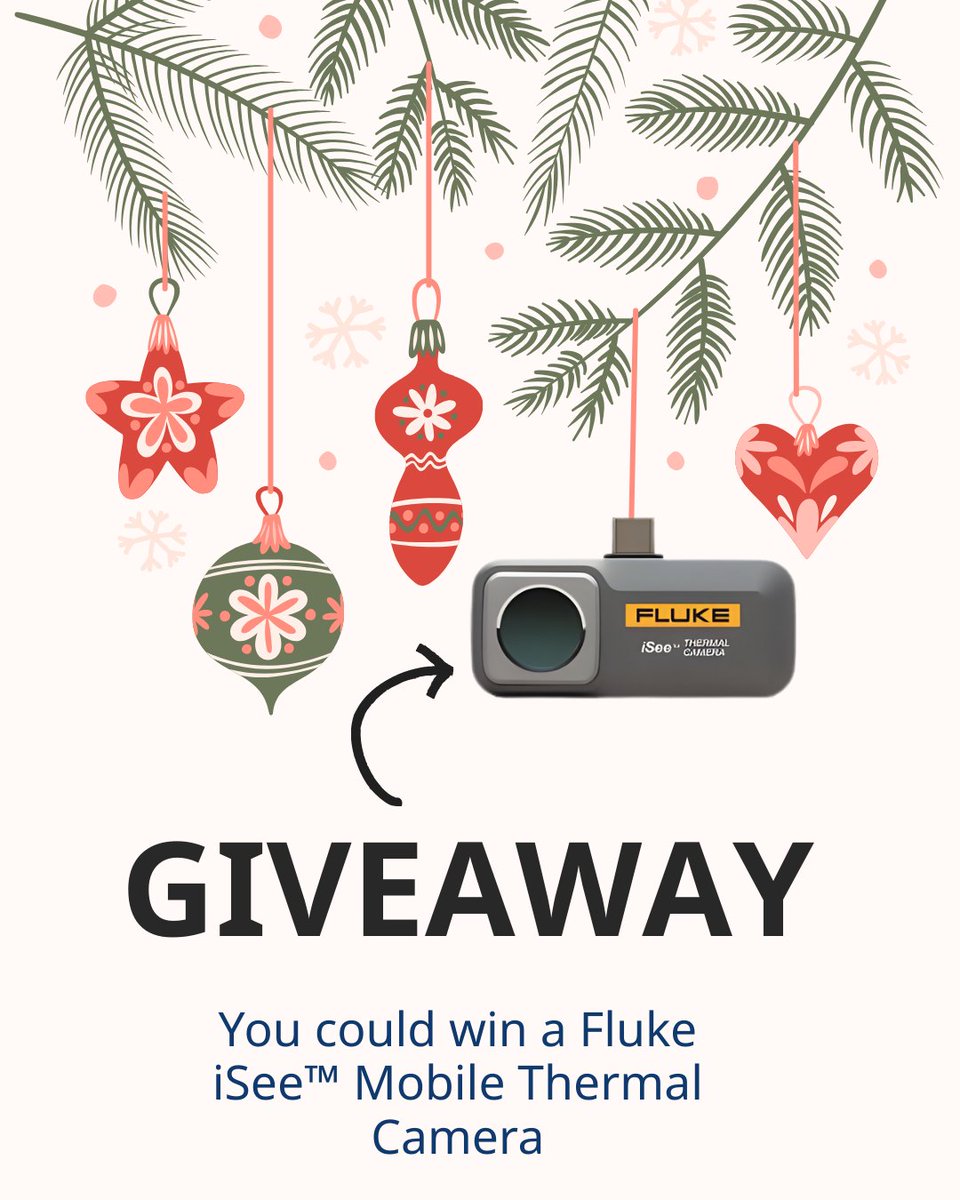 ⚠️ GIVEAWAY alert 🎄 
We’re giving away Fluke iSee™ Mobile Thermal Camera to our followers! Here’s how to enter:
- Follow us
- Give this post a like
- Tag a friend in the comments and use #FlukeiSee

*** forms.fluke.com/fluke-isee-mob… for full promotion details and restrictions.