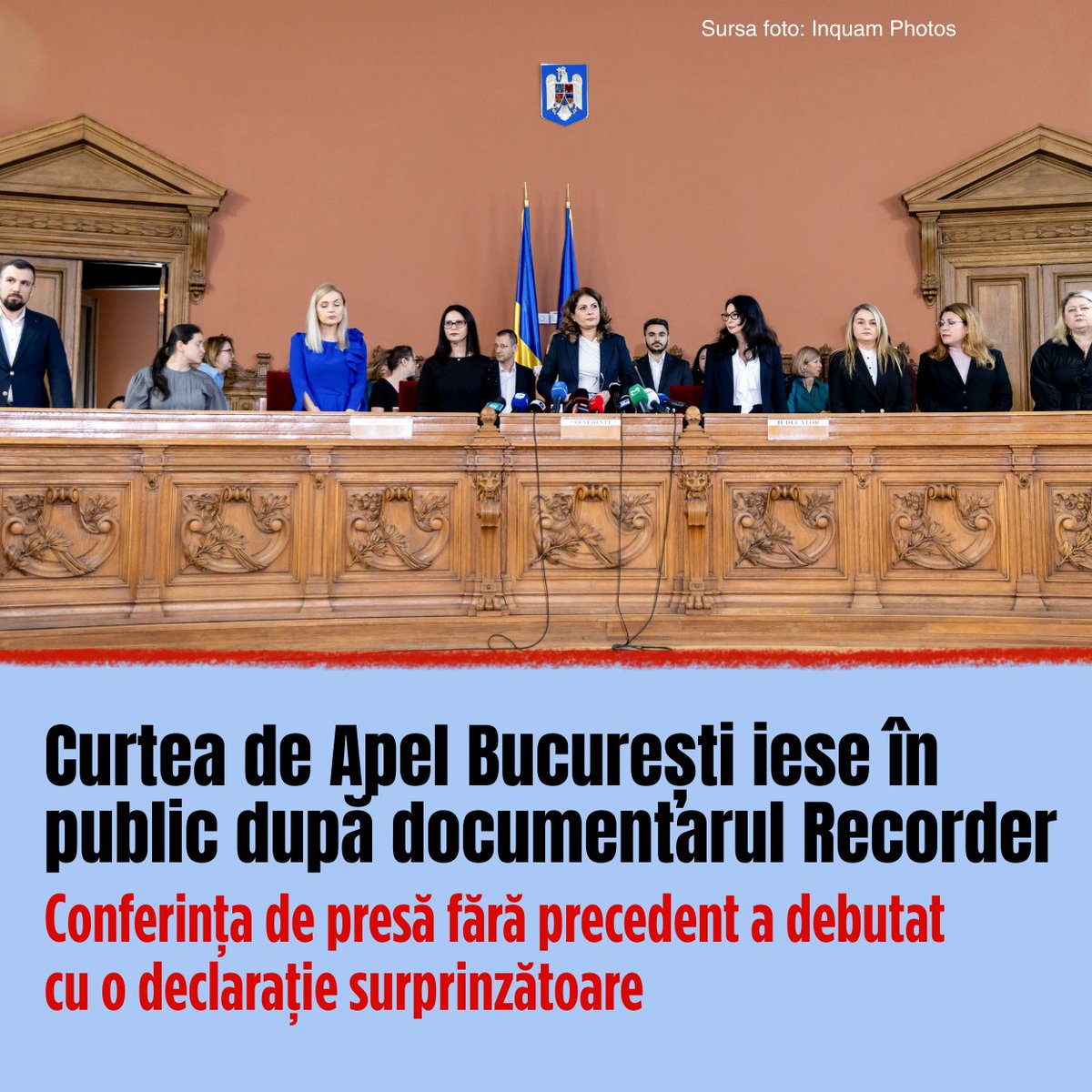 Conferință de presă fără precedent Curtea de Apel București, după documentarul Recorder context.ro/curtea-de-apel…