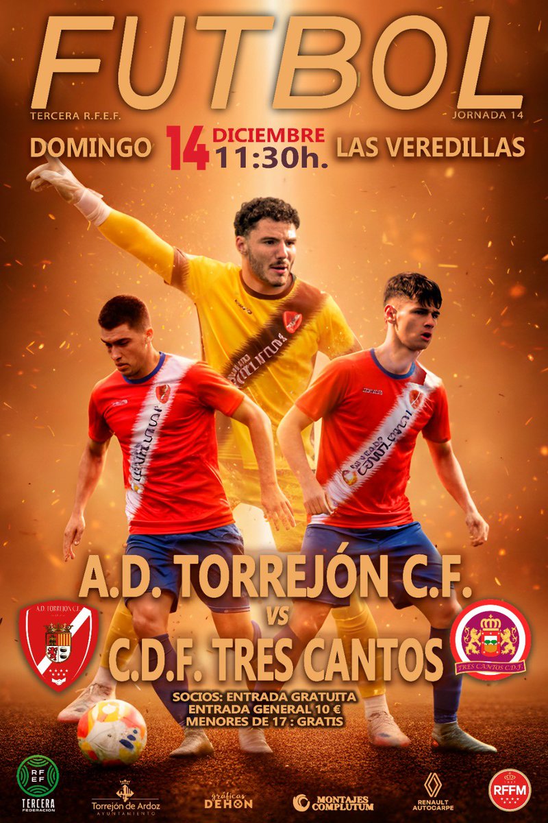AdTorrejoncf's tweet image. Partidazo este domingo en Veredillas⚽️⚽️⚽️⚽️⚽️
@CDFTRESCANTOS @GradaSiete7 @Balon_Tierra