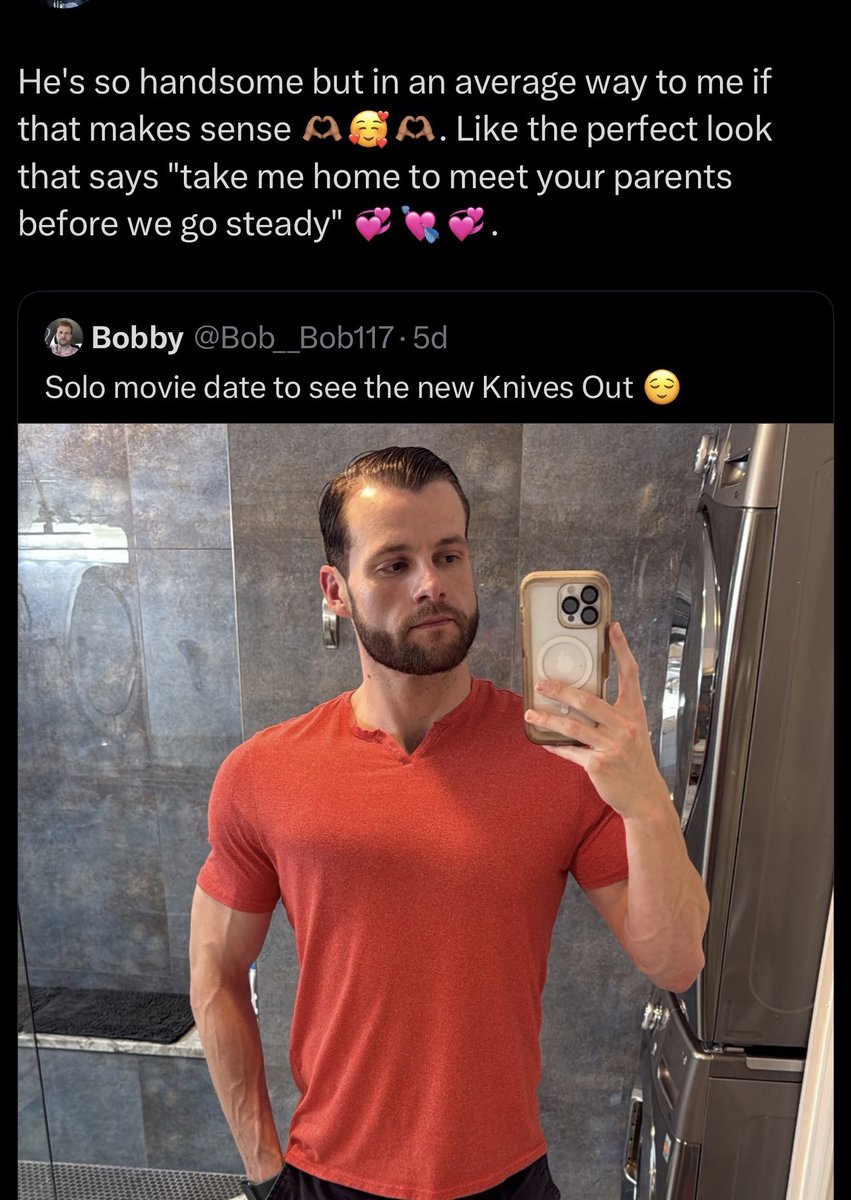 Bob__Bob117's tweet photo. “Handsome but in an average way” is taking me out 💀 https://t.co/rUkAI4jQgQ
