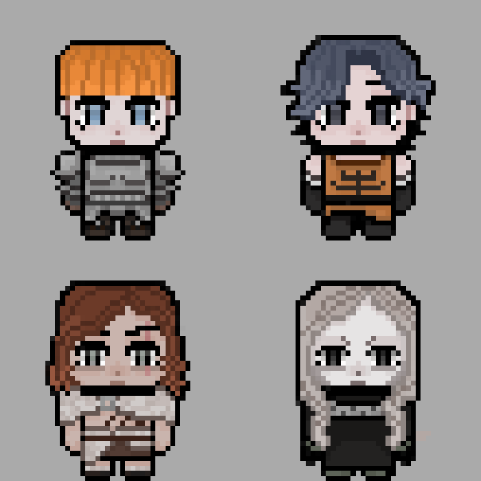 Funger minissss, might put these up on my redbubble as well
#FearandHunger #darce #cahara #ragnvaldr #enki #pixelart