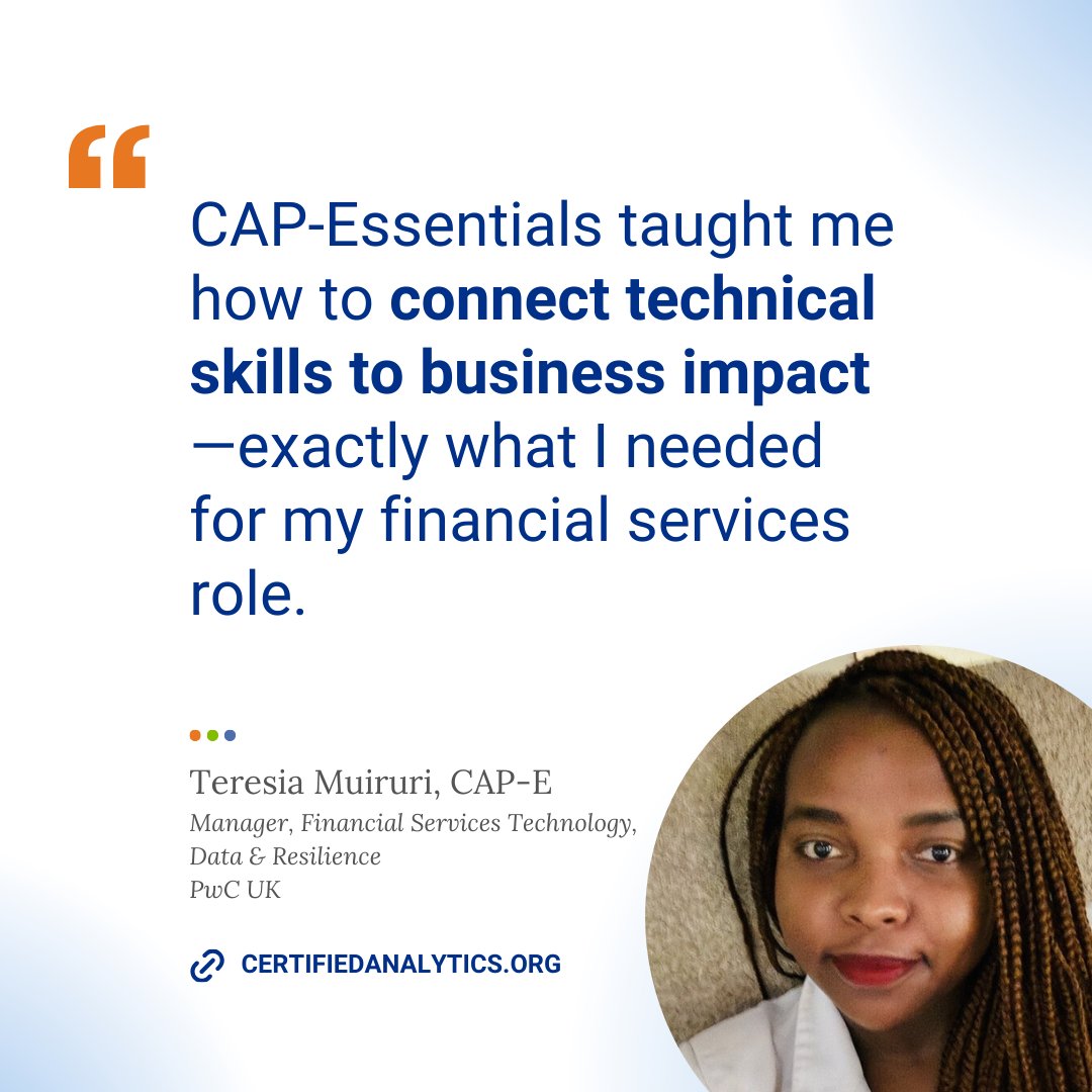 You’re earning a master’s in analytics. 

But you’ve realized something important.

How do you frame problems the way stakeholders think about them? How do you choose which technique fits the business context? 

If this gap sounds familiar, consider CAP-E:
bit.ly/49LXUOS