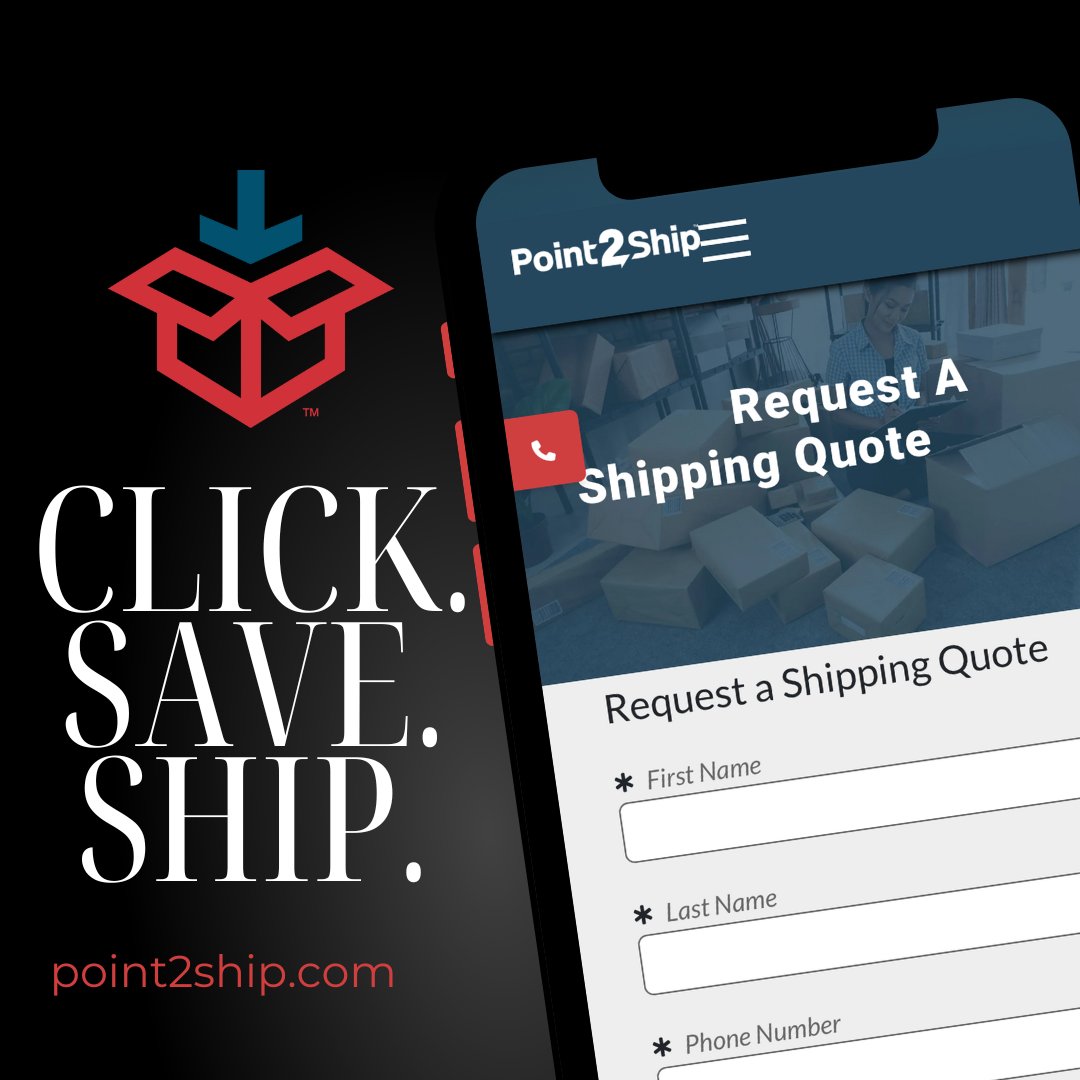 Point2Ship's tweet photo. Click. Save. Ship.
#Point2Ship can get you the best rates from the best carriers !
Request your free shipping quote today at https://t.co/CTTbigdTUS
#ClickSaveShip #RequestAQuote #Shipping https://t.co/y3ggQDQgq9