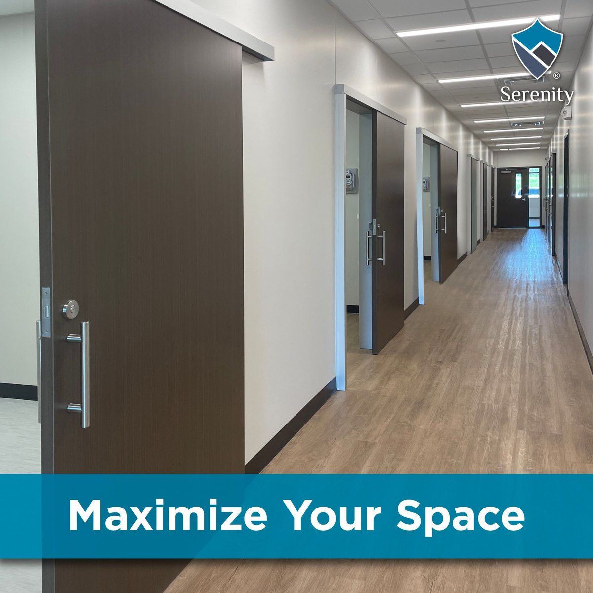 With rising construction costs, it’s important to make the most of your space. Through our surface-mounted design, nearly all the space inside the room and hallway remains usable. Learn more about our innovative solution here: serenityslidingdoor.com/sliding-door-s…

#SpaceSaving #SlidingDoor