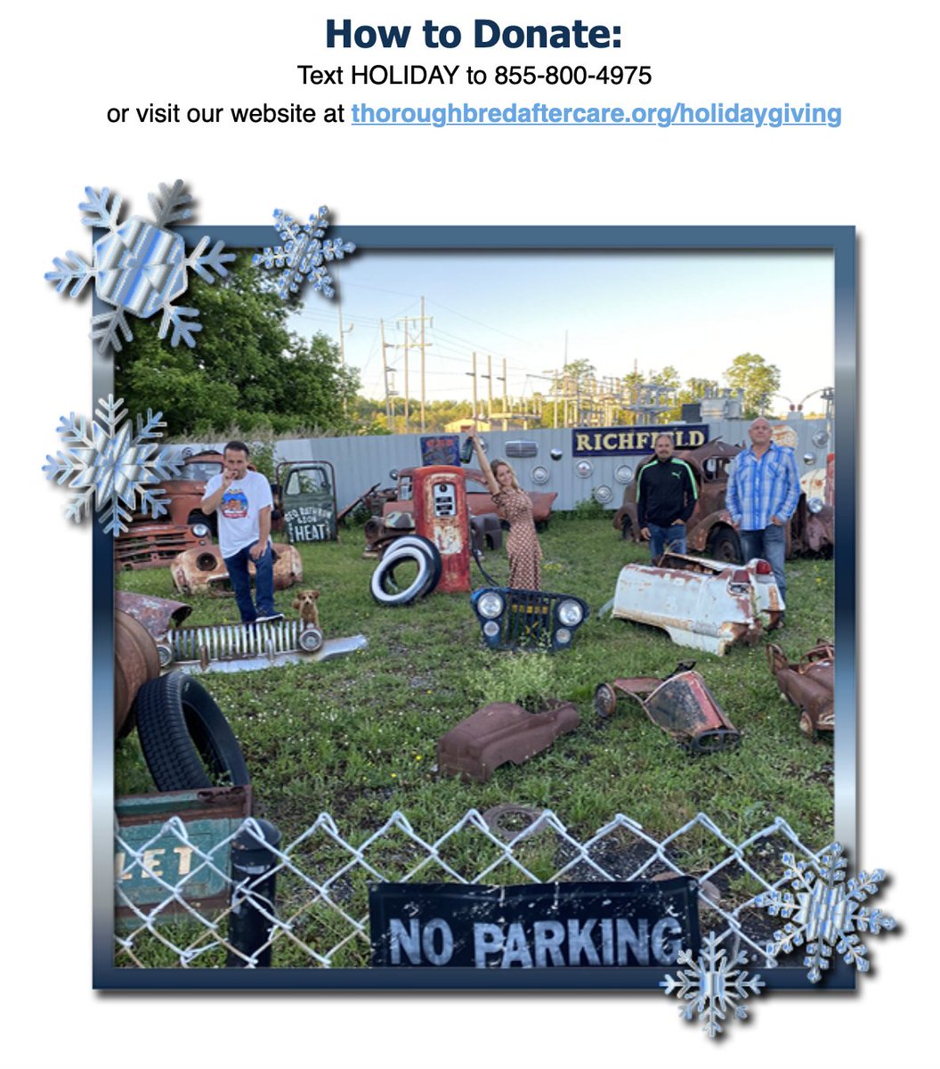 Please  join the fam today and make a donation to support retired Thoroughbreds. 

Text HOLIDAY to 855-800-4875 to donate today. 
Or visit  the TAA at <a href="/TBaftercare/">Thoroughbred Aftercare Alliance</a>  website: bit.ly/48vXtGf 

#TBAftercare #HolidayGiving #getgiving #staygiving