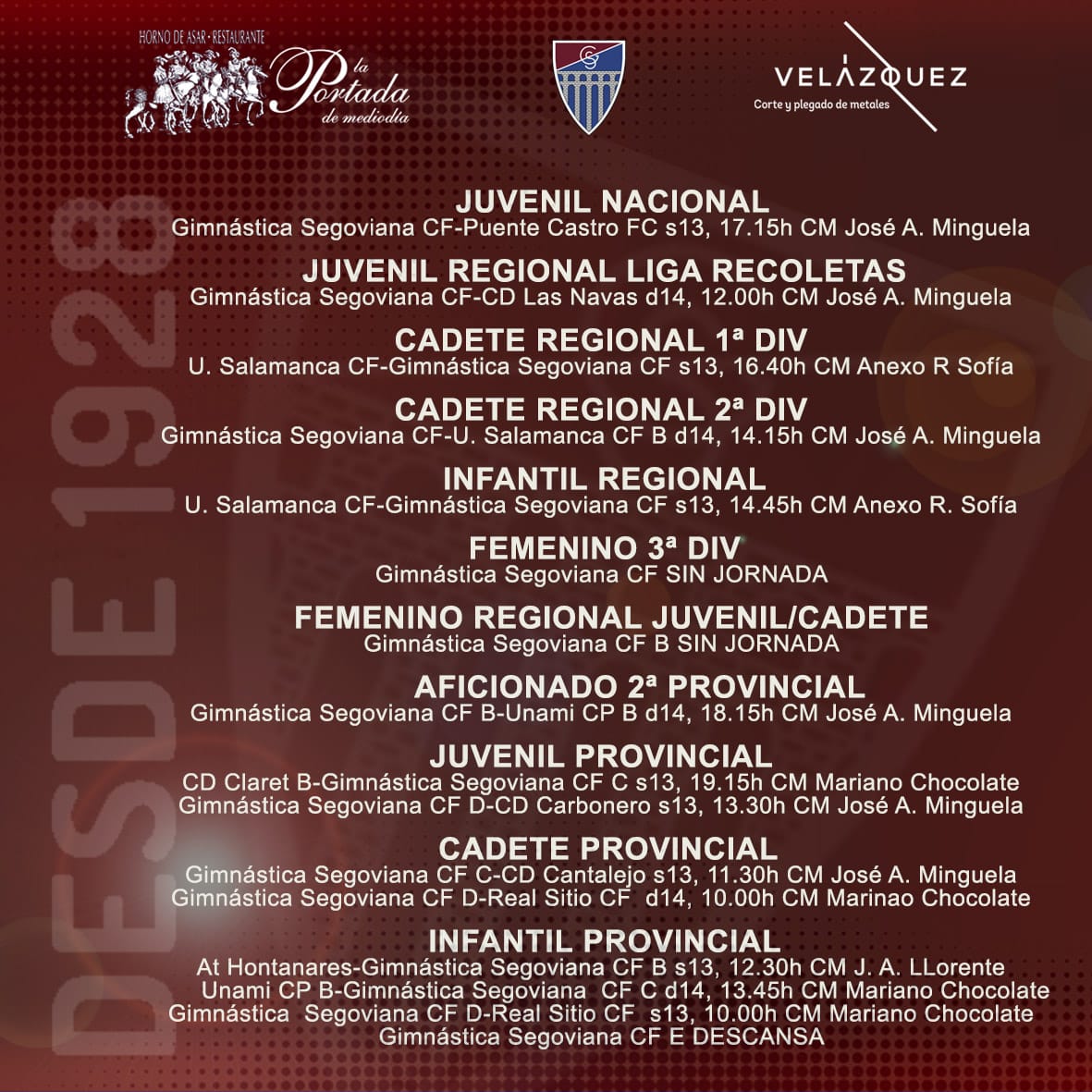 lagimnastica's tweet photo. 🥅 Estos son los partidos y horarios para este finde para nuestra cantera.
@RteLaportada 
#imvelazquez
#¡AúpaSego!🔵🔴 https://t.co/pulvTm0wqf