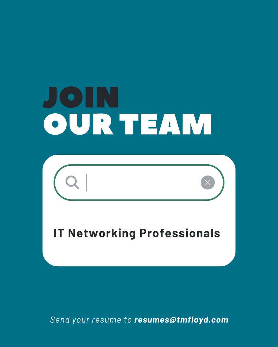 TMFloydandCo's tweet image. Columbia networking talent: we are growing our team. 

Looking for Engineers, Analysts, and Technicians with enterprise experience and familiarity with Cisco, Palo Alto, F5, Infoblox, or Ansible.

📥 Learn more at resumes@tmfloyd.com

#Hiring #Networking #ColumbiaSC #TechCareers
