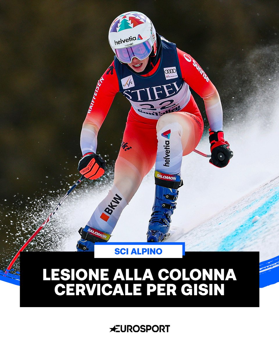 Eurosport_IT's tweet photo. Lesioni alla colonna cervicale - per cui sarà necessario un intervento chirurgico - al polso destro e al ginocchio sinistro: Questo il bollettino medico della bruttissima caduta patita da Michelle Gisin durante la seconda prova cronometrata di discesa libera 🙌
#Gisin https://t.co/KSOqxAuhFv