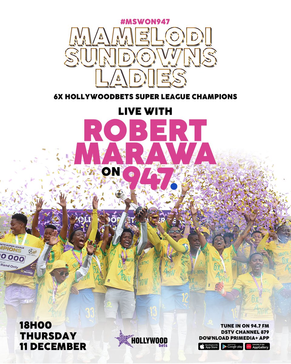 robertmarawa's tweet image. 🔴 CHAMPIONS!!

🔴 CHAMPIONS!!

🔴 CHAMPIONS!!

🔴 CHAMPIONS!!

🔴 CHAMPIONS!! 

🔴CHAMPIONS!!

That's SIX League titles in a row!! @SundownsLadies have been crowned @Hollywoodbets Super League!! 

They are LIVE IN STUDIO TONIGHT ON #MSWOn947 

📲 060 708 0484 
📽