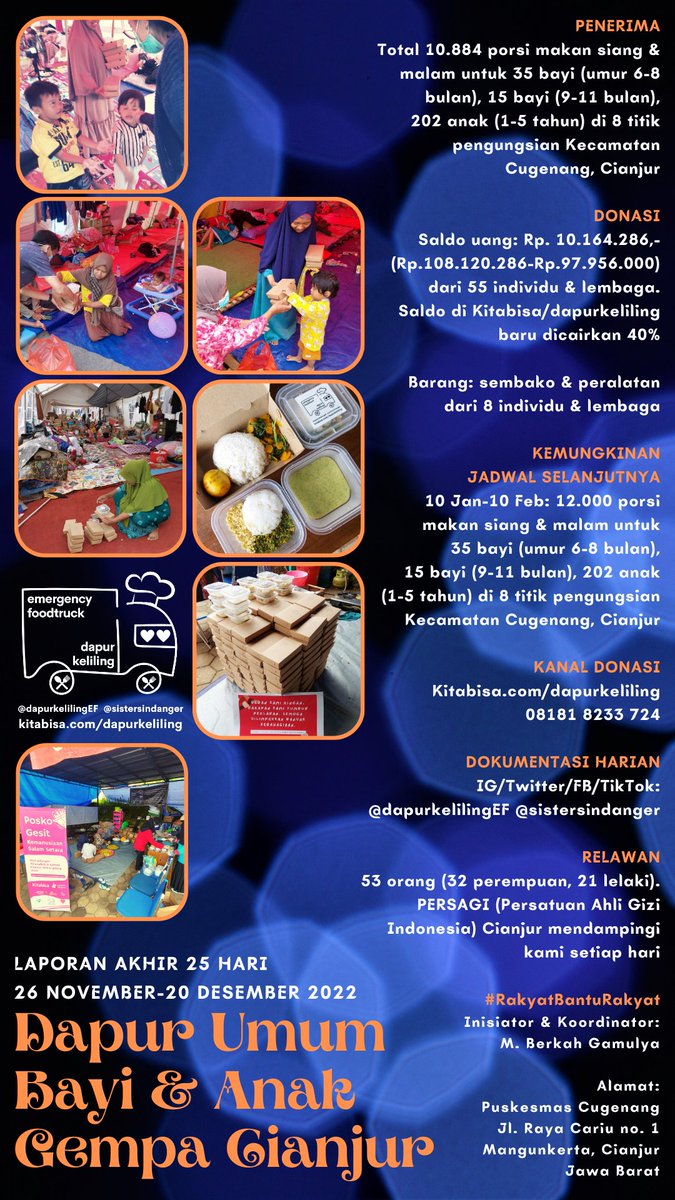 <a href="/barengwarga/">Bareng Warga - #BebaskanKawanKami</a> Mayoritas pengungsi ada di Aceh, kumpul di 828 titik pengungsian, hanya ada 122 dapur umum (dewasa)

dan HANYA ADA SATU dapur umum khusus makanan balita (PMBA) 😭

Bantu kami &amp; <a href="/dapurkelilingEF/">Dapur Keliling EFI (Emergency Foodtruck Indonesia)</a> buka dapur PMBA di Aceh dgn donasi di kitabisa.com/dapurkeliling atau QRIS 👇 Plis RT 🙏