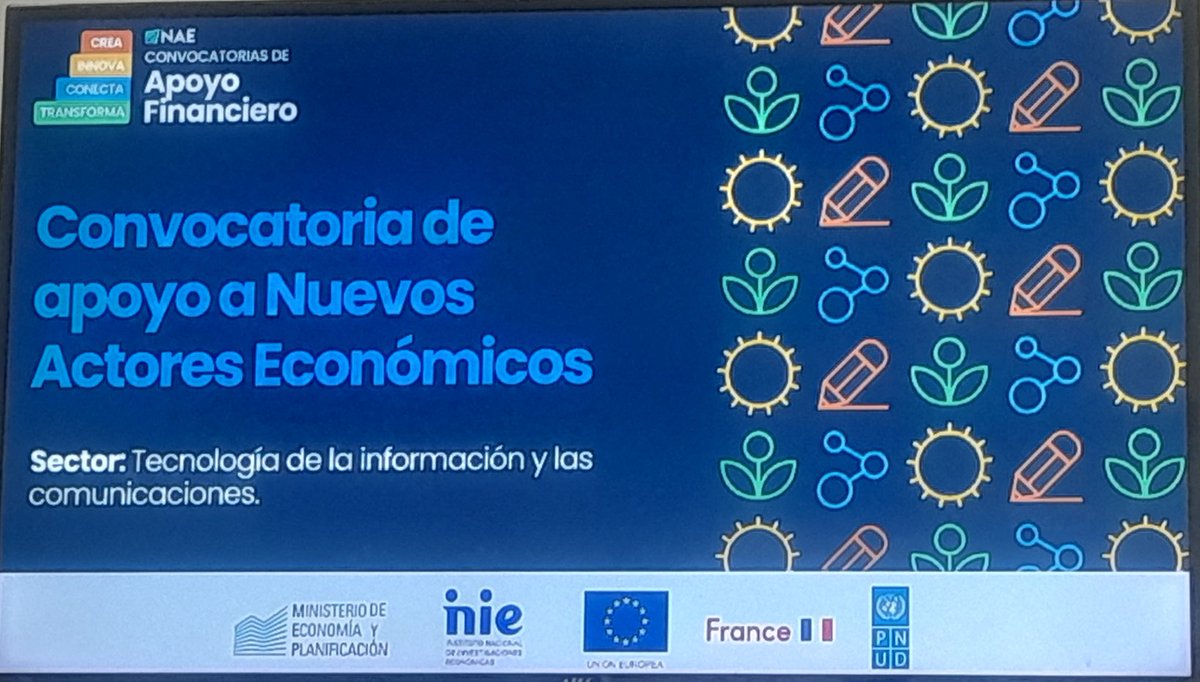 Representantes de PNUD, la cooperación Francesa, la Unión Europea, Instituto Nacional de Investigaciones Económicas y el Ministerio de Economía y Planificación lanzaron la convocatoria para promover la diversificación económica, innovativa y sostenible en el sector de las TIC.