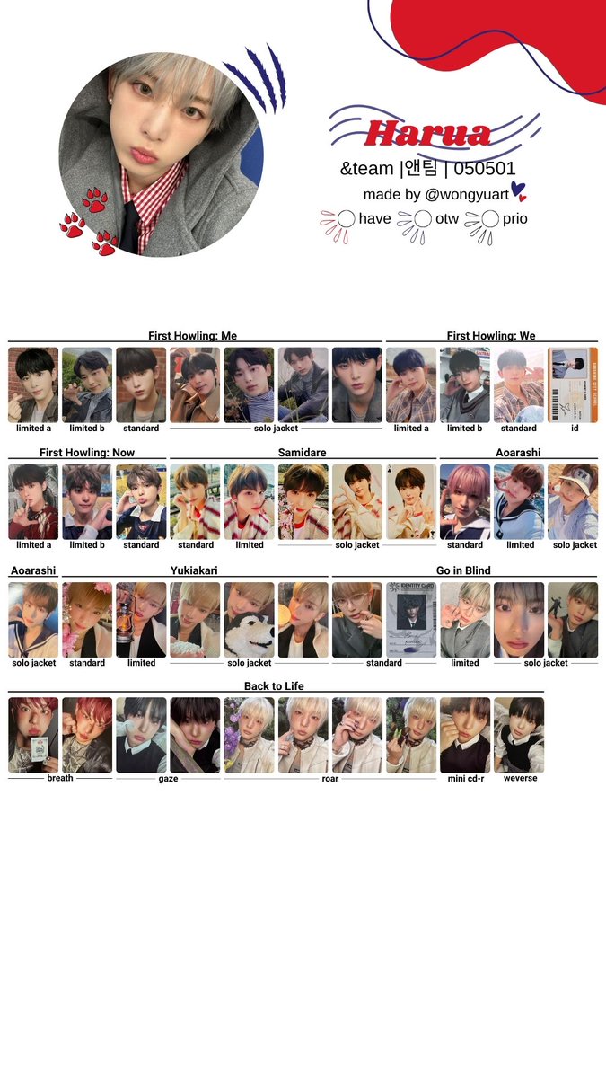 🧸[エンティーム/&TEAM] BACK TO LIFE ALBUM PHOTOCARD TEMPLATE