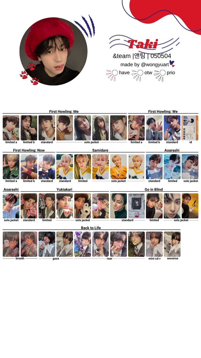 🧸[エンティーム/&TEAM] BACK TO LIFE ALBUM PHOTOCARD TEMPLATE