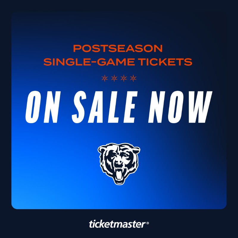 ChicagoBears's tweet photo. Tickets for potential home playoff games at Soldier Field are on sale now ⤵️