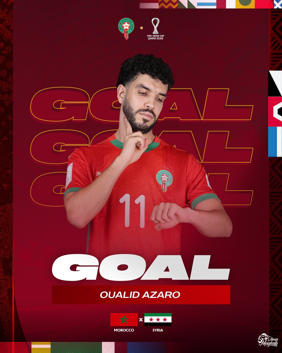 EnMaroc's tweet photo. وليد أزارو يفتتح التسجيل لمنتخبنا الوطني 🎯

𝐆𝐎𝐀𝐋 ⚽!! Oualid Azaro open the scoring!

#DimaMaghrib 🇲🇦 https://t.co/hSn2A0Ac78