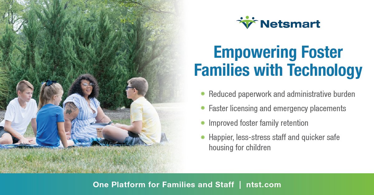 FFTATFC's tweet image. Technology helps foster families thrive. FFTA Corporate Sponsor, @Netsmarttech, is a #healthcareIT partner for #humanservices and reduces paperwork, speeds placements &amp;amp; strengthens family retention. Learn more: ntst.com/resources-and-….