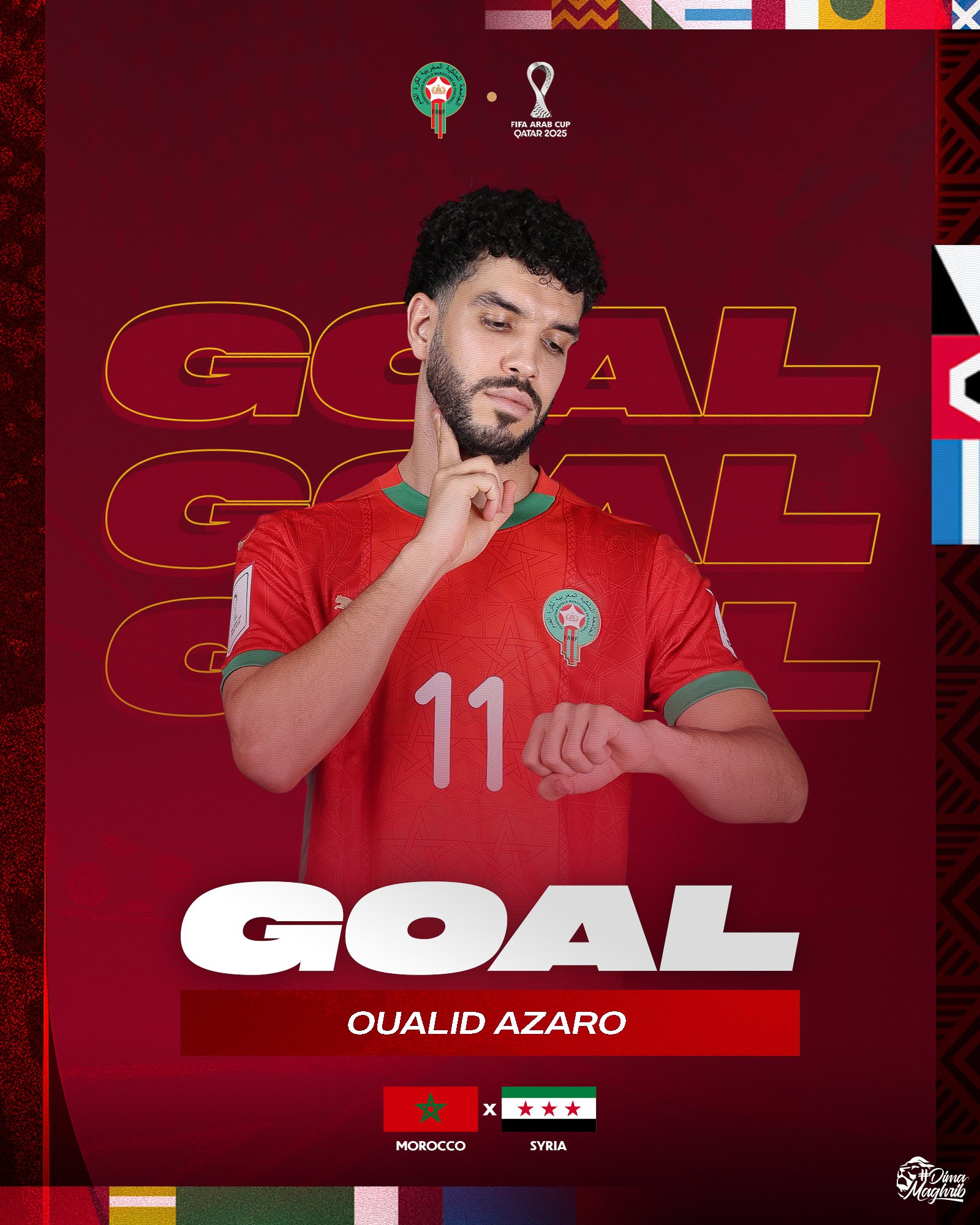 الدقيقة 78.. وليد أزارو يحرز هدف التقدم للمغرب. المغرب 1-0 سوريا #المغرب_سوريا 
