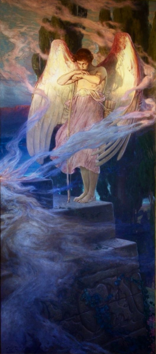 amparosolerd's tweet image. ✨✨Buen día para dejarnos guiar por #Eros y la #Diosa del #Destino si el resultado es #romanticismo en estado #académico y #mitología con #alma en memoria de #JuliusKronberg  ✨😇♾️💫 @grok