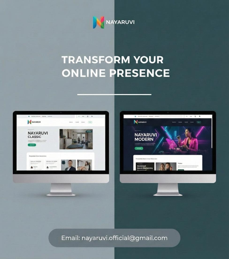 Nayaruvi_'s tweet photo. Transform your online presence with sleek, modern, and high-performance web designs crafted by Nayaruvi.

#Nayaruvi #WebDevelopment #AppDevelopment #UIUXDesign #AutomationIntegration
#SoftwareCompany #DigitalSolutions #WebDesign #ModernDesign #TechInnovation https://t.co/FqnF78e9Zy